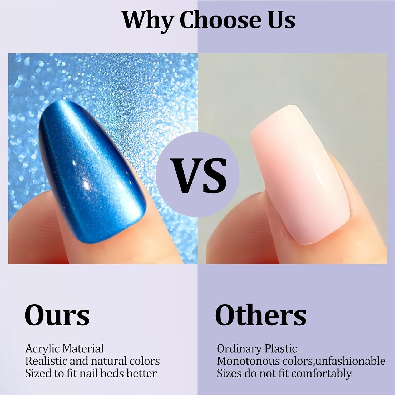 210pcs Cat Eye Press on Nails Almond 7 Colors Galaxy Acrylic Fake Nail | Reus…