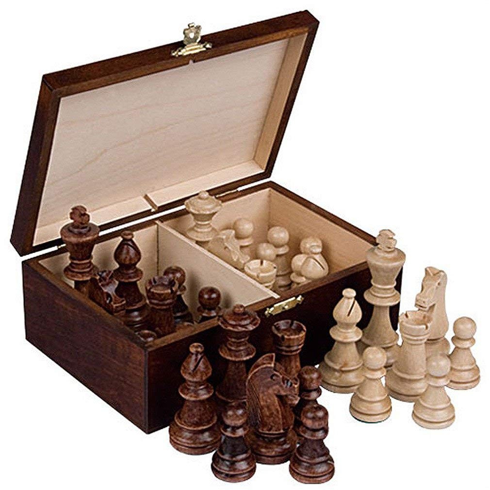 Wooden Storage Box/Case For Standard Size Chess Pieces – Small, Brown