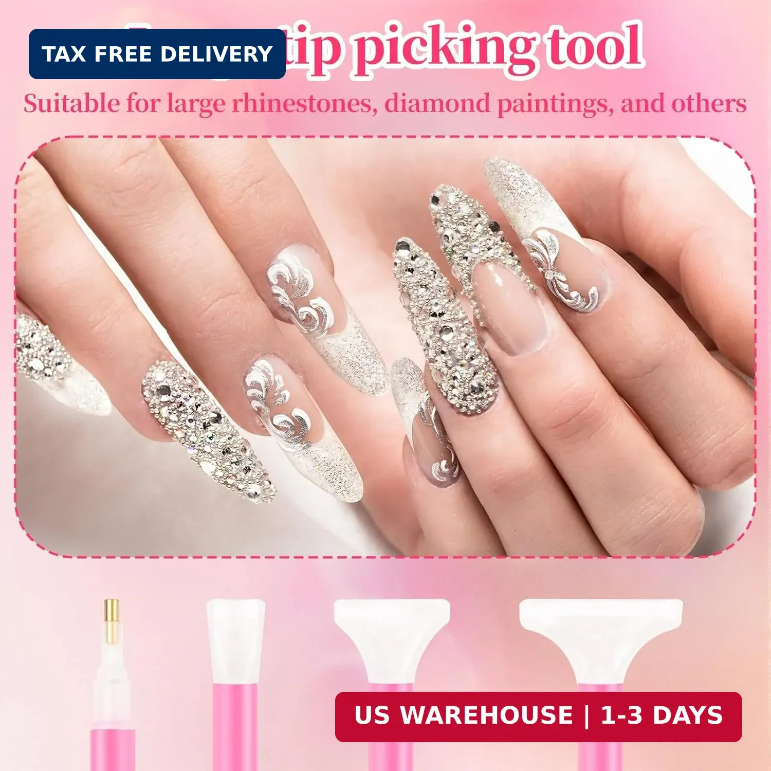 30PCS Rhinestone Picker Tool 8pcs Acrylic Rhinestones Pen Applicator Dual-Ended