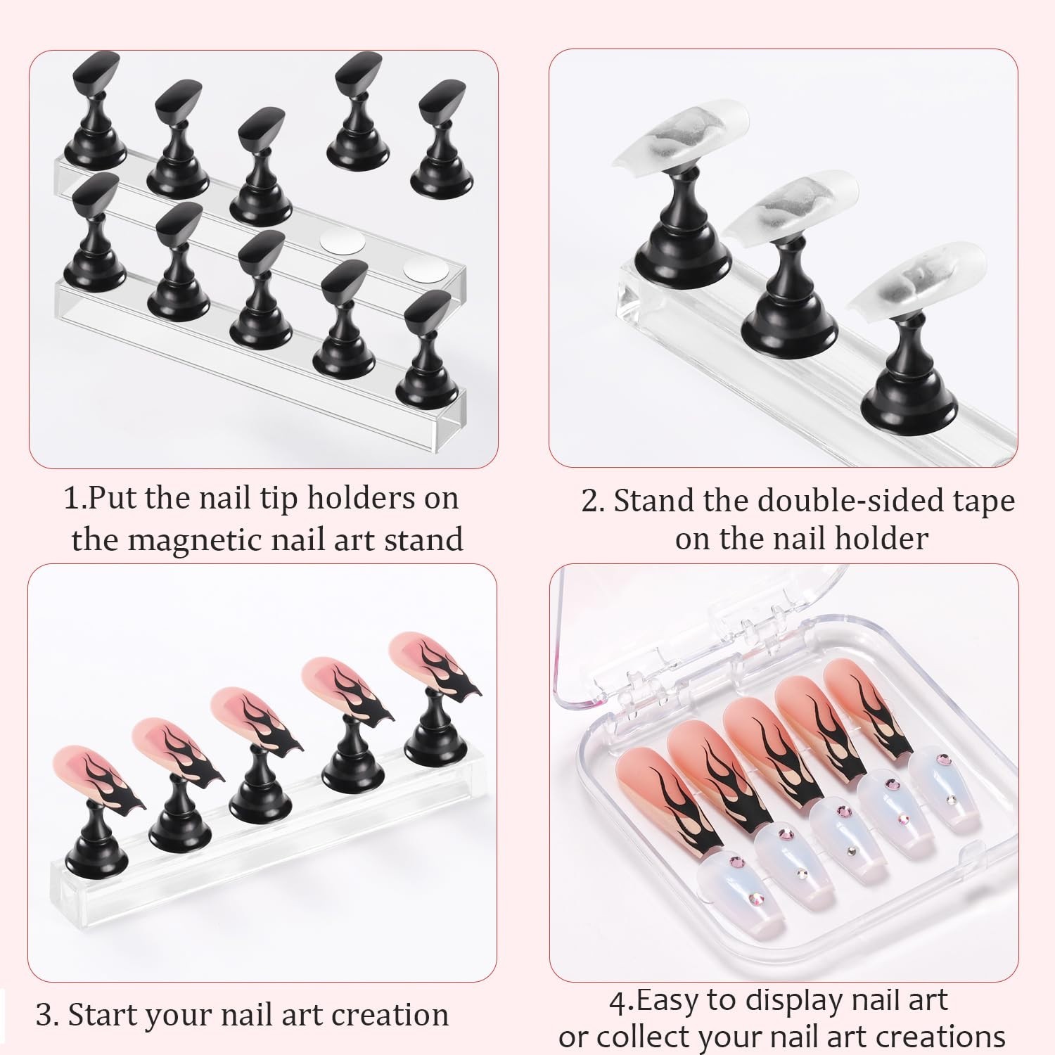 Magnetic Acrylic Nail Practice Stands – Perfect for Professionals & Beginners