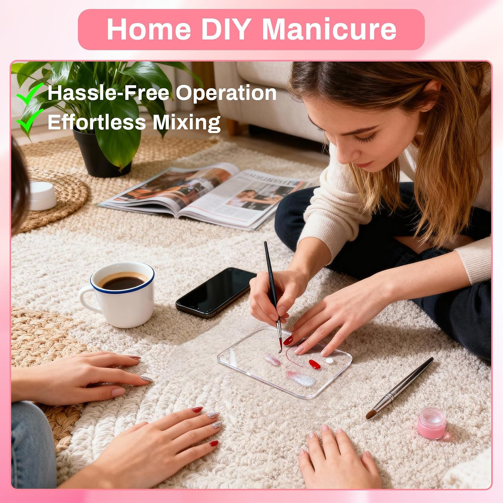 Acrylic Transparent Gel Nail Polish Mixing Plate Palette for Gel Polish Nail