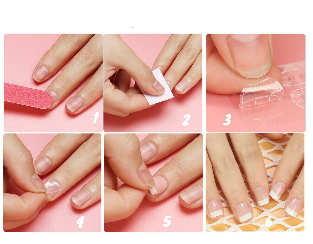 5 sheet Double-Sided Nail Glue Tape Sticker Adhesive Nail Tabs for Press on Tip