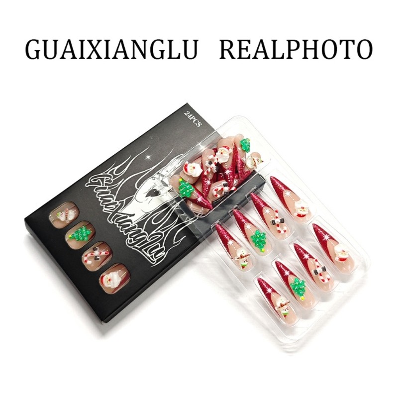 Celebratory Scintillate Unguis Art Set 24pcs Long Permanent Light Casual Fit