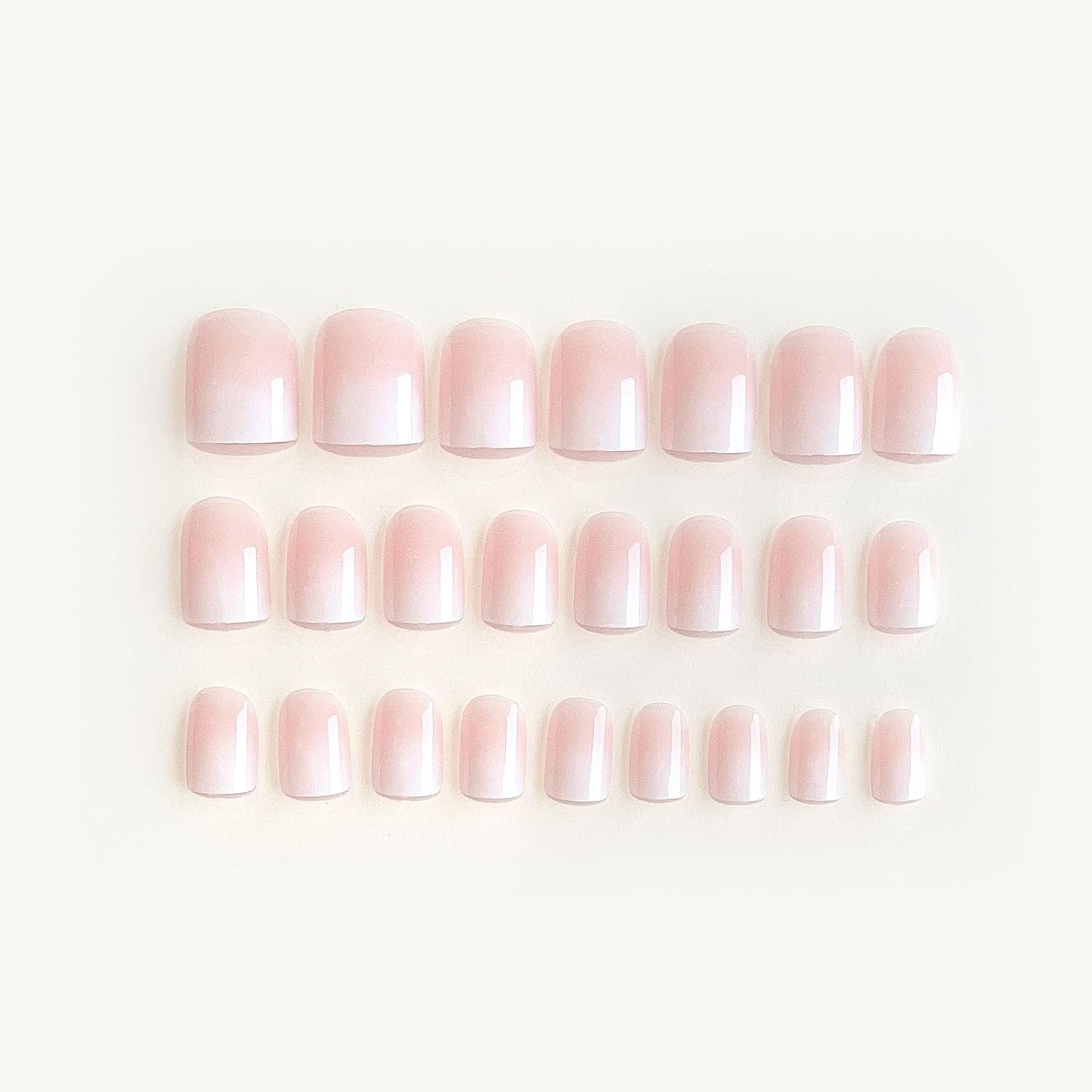 Square Press on Nails Short Fake Nails French Acrylic Full Cover False Nails for