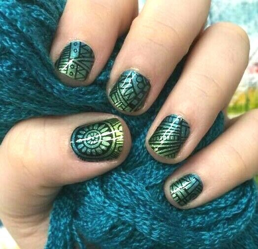 Jamberry Nail Wraps ~ HALF SHEET ~ ATLANTIS Rare Summer Mermaid Sparkle Ombre
