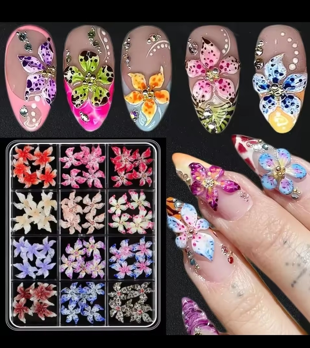 Nail Art Charms Jewelry Resin Rose Flower Bowknot-30pcs– Pictures Show Examples