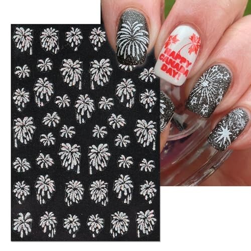 Gold Firework Nail Art Stickers – Celebrating New Year, 4th of July