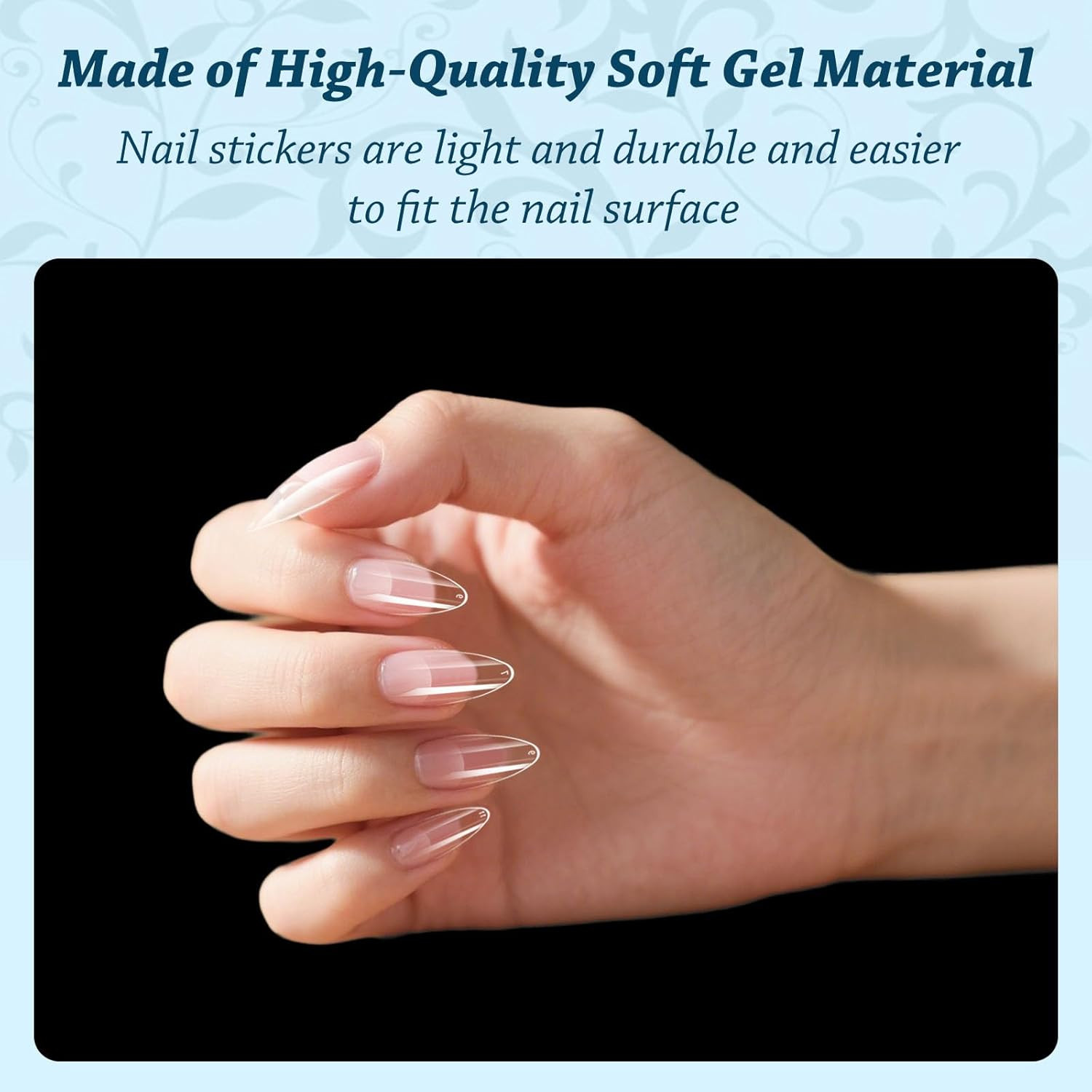 Short Almond Nail Tips, 288PC Gel Acrylic Nail Tips, Clear Nail Tips, Nail Suppl