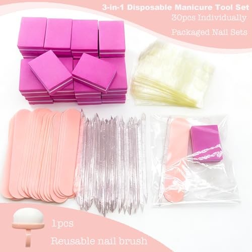 4-Piece Nail Kit – Nail Files 240 Grit, Nail Buffer Block 100/180 Grit, Crystal