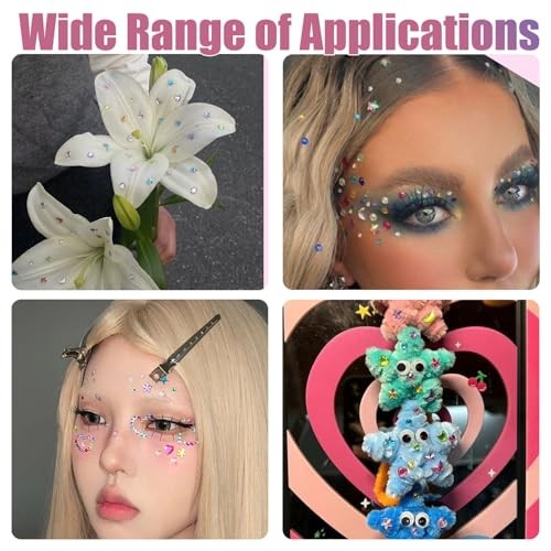Self Adhesive Face Gems Stickers, Hair Gems Face Jewels Eye Stars/Moons/Hearts