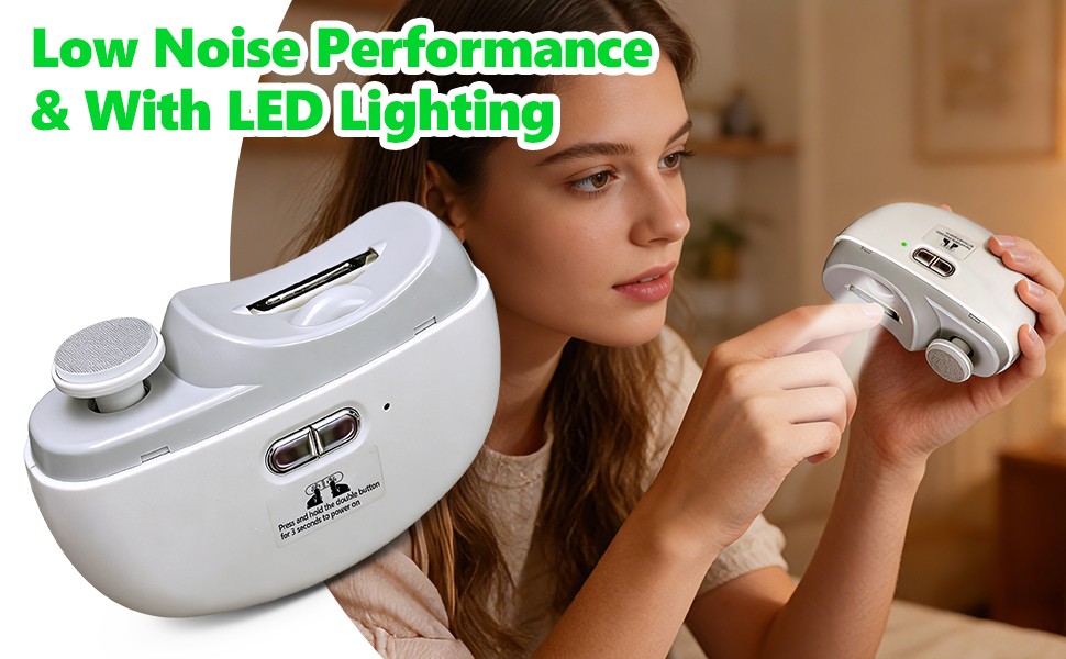 Electric Nail Clipper and Trimmer, 2 in 1 Automatic Nail Grinder with LED Light