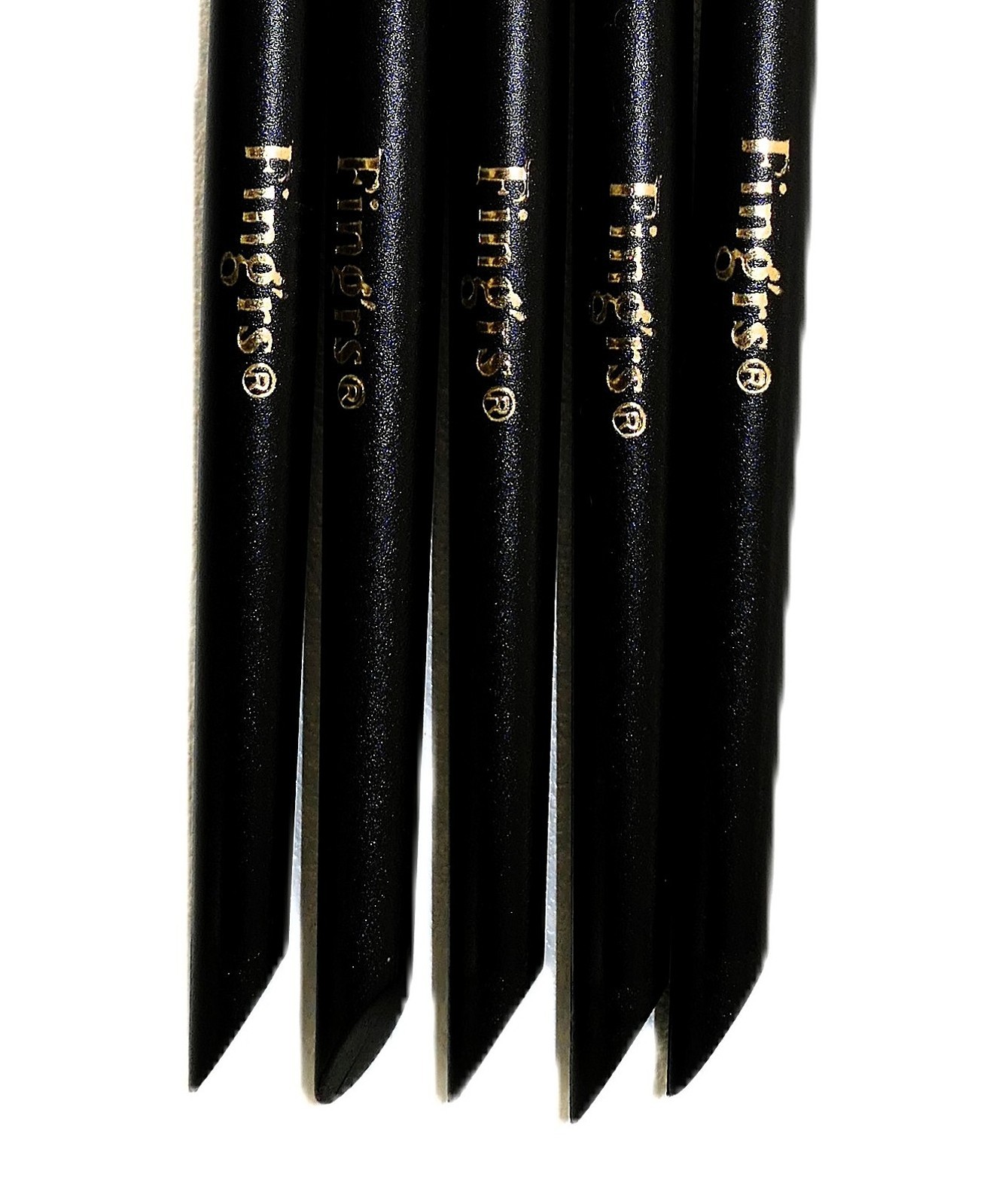 Fing’rs Fine Tip Acrylic Nail Art Brushes with Built‑In Cuticle Pusher Pack of 5