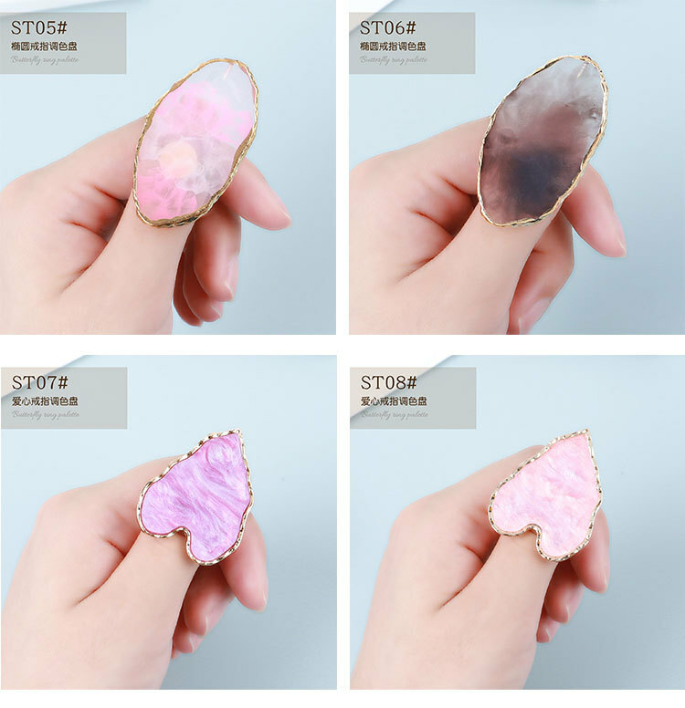 Resin Nail Art Ring Palette Manicure Tool Polish UV Gel Holder Display Tool DIY