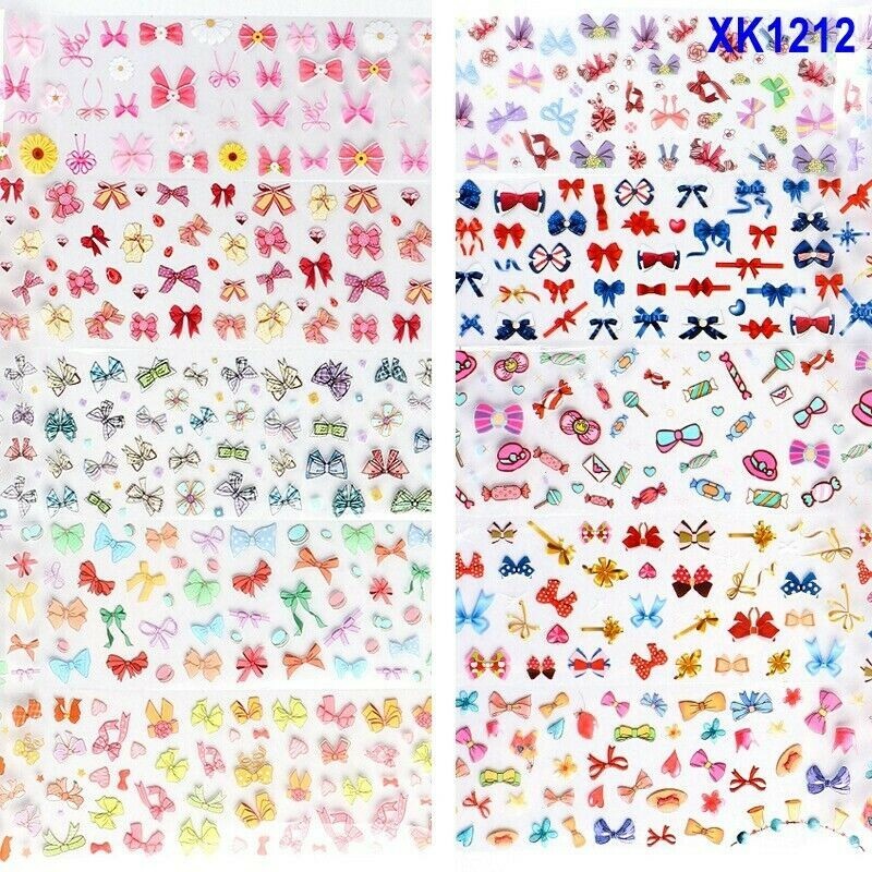 Bow Daisy Love Bowknot Flower Rose Nail Foil Transfer Sticker 10pcs 20X4cm 1212