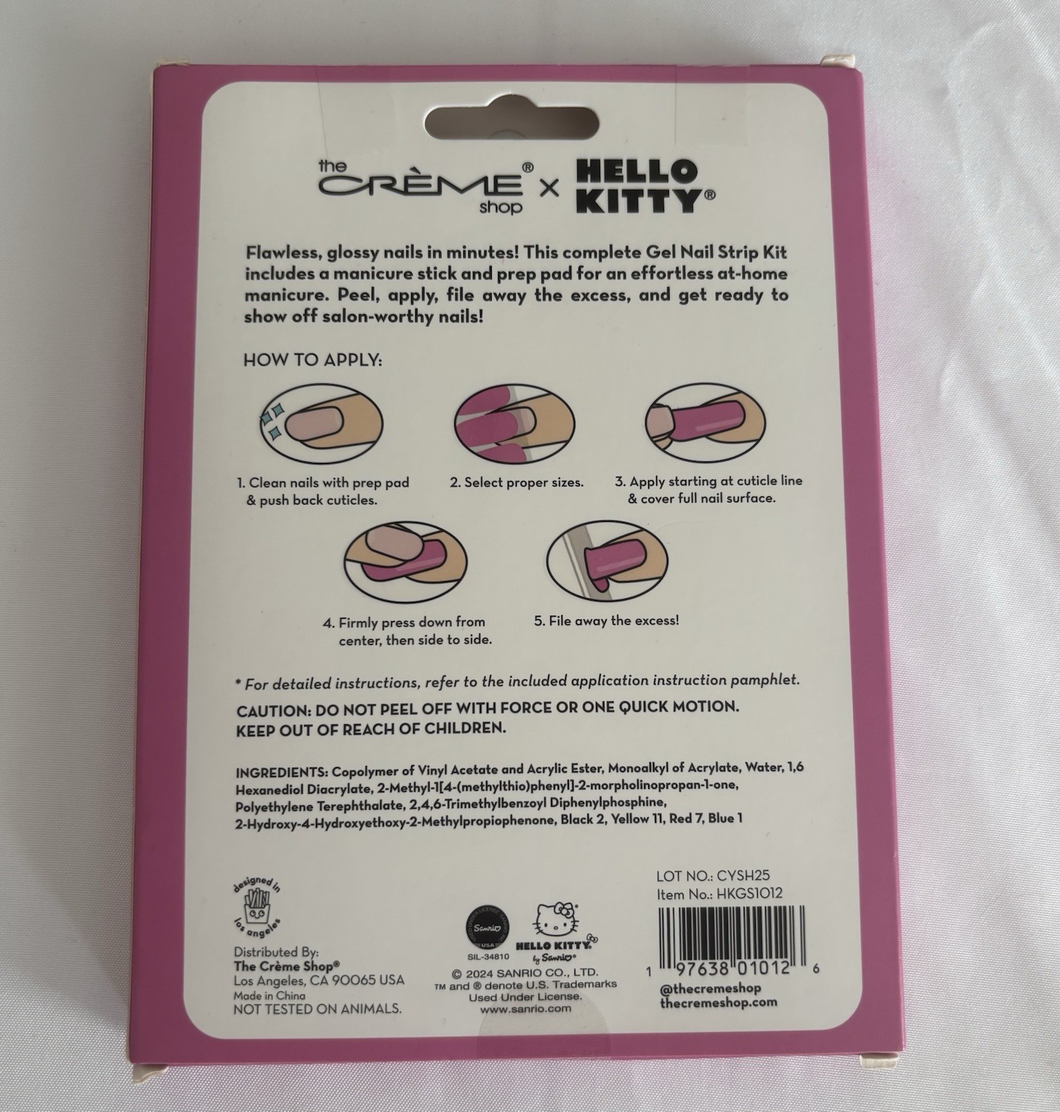 The Crème Shop x Hello Kitty Gel Nail Strip Kit 32 Pieces Starlight Cutie NEW
