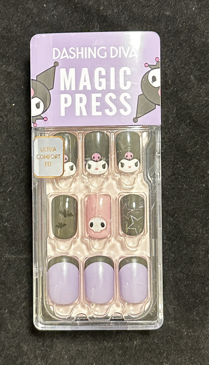 NIB Dashing diva magic Press Kuromi Nail Strips Sanrio US Seller