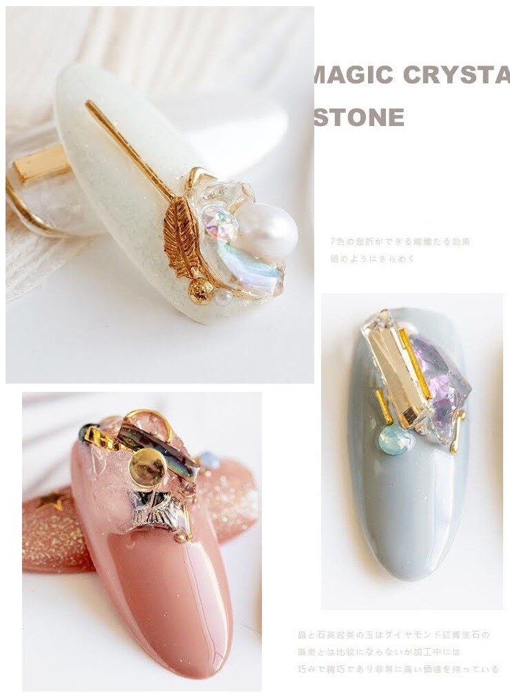 4g 1-7mm New 3D Nail Art Natural Cystal Rock Quartz Jade Gem Stone DIY Decor