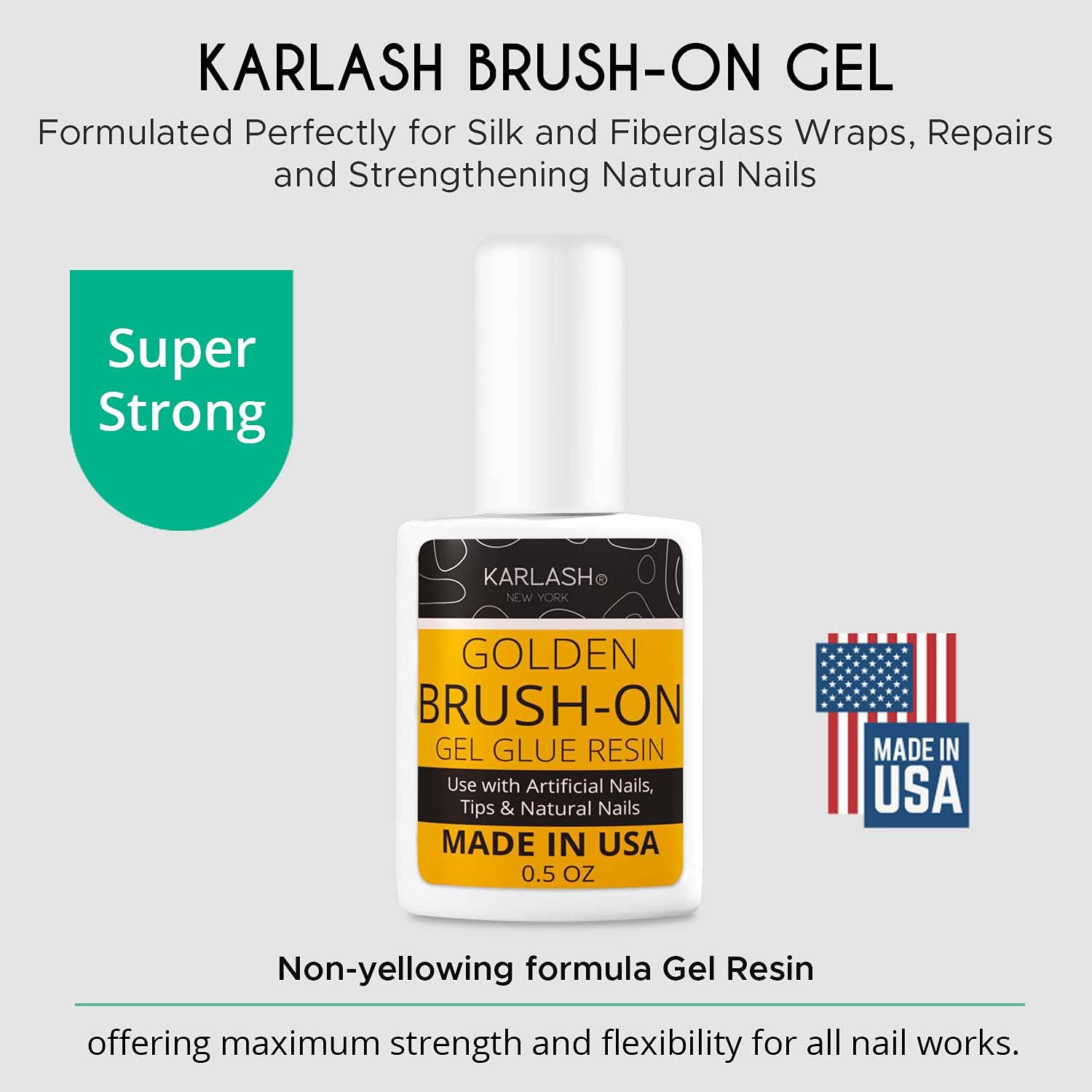 Karlash Gold Super Strong Nail Glue for Acrylic Nails and Press on Nails Nail…