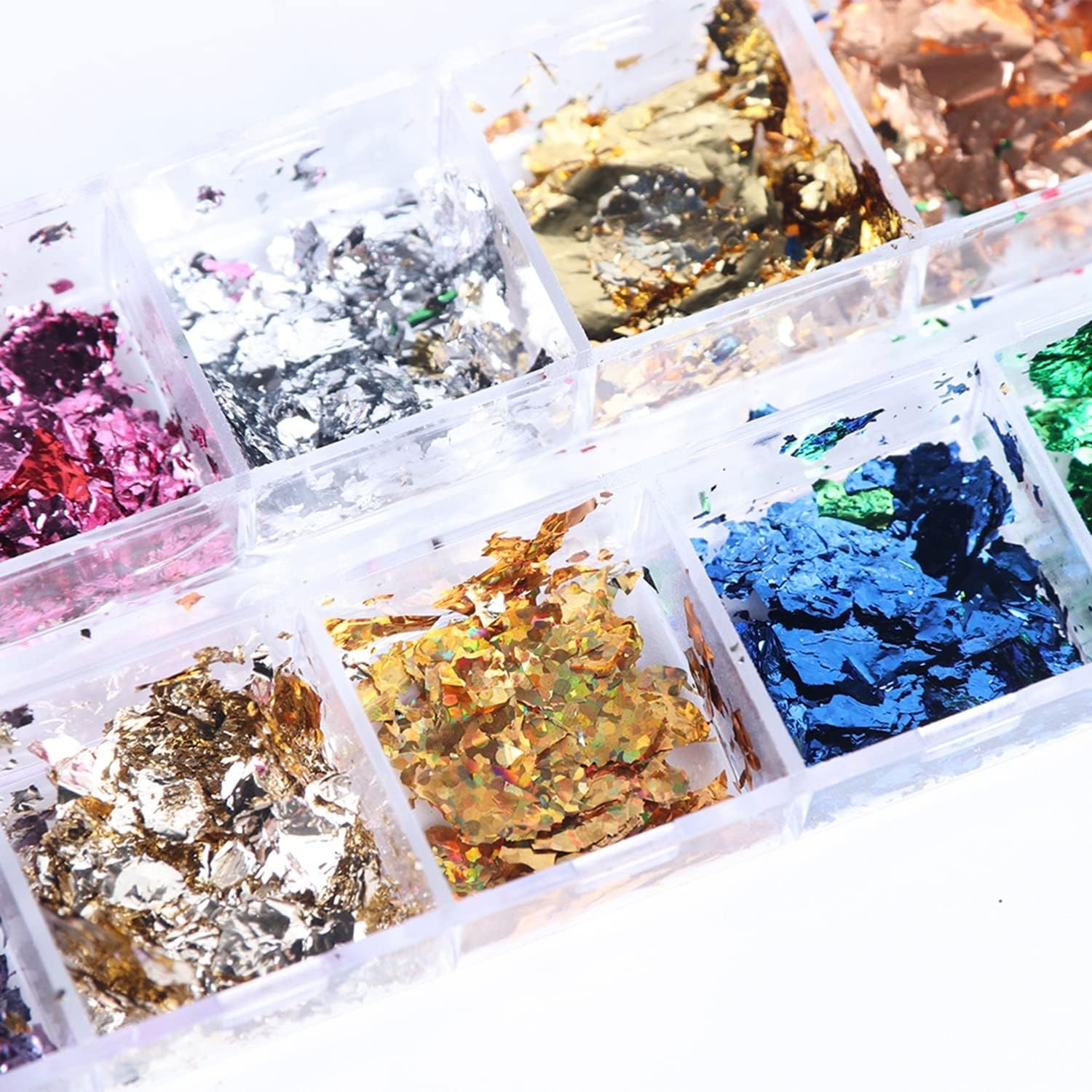 Charming 12-Color Glitter Nail Flakes – Non-Toxic, Perfect for Nail Art Lovers