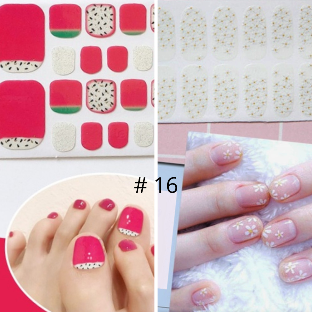 Premium Nail & Toe Nail Polish Strips Wraps Stickers. Pedicure Manicure Match.