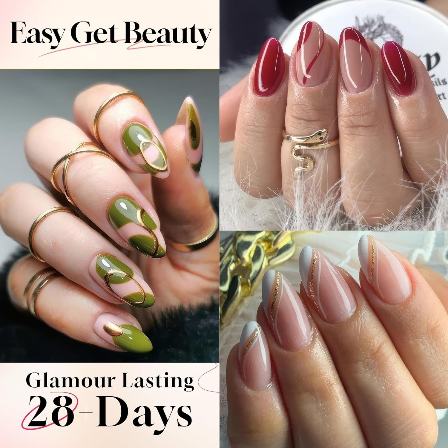 Matte Finish Almond Gel Nail Tips 216pcs Half Cover for Salon Quality Nails