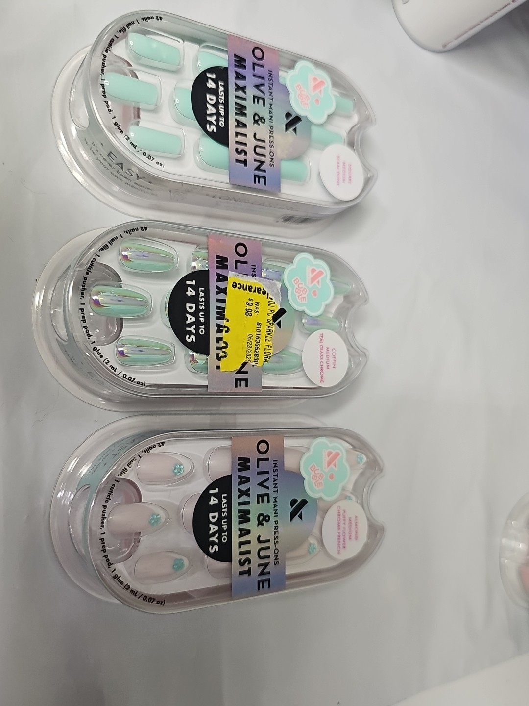 Olive & June +Bubble Instant Mani Maximalist Square/Coffin/almond ( 3 Pack)