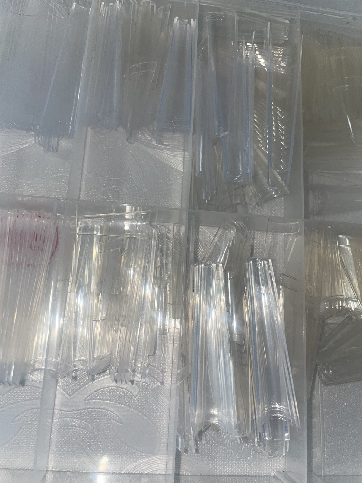 Crystal Clear Nail Tips Clear Long Square Full Cover Plastic with Box for Art