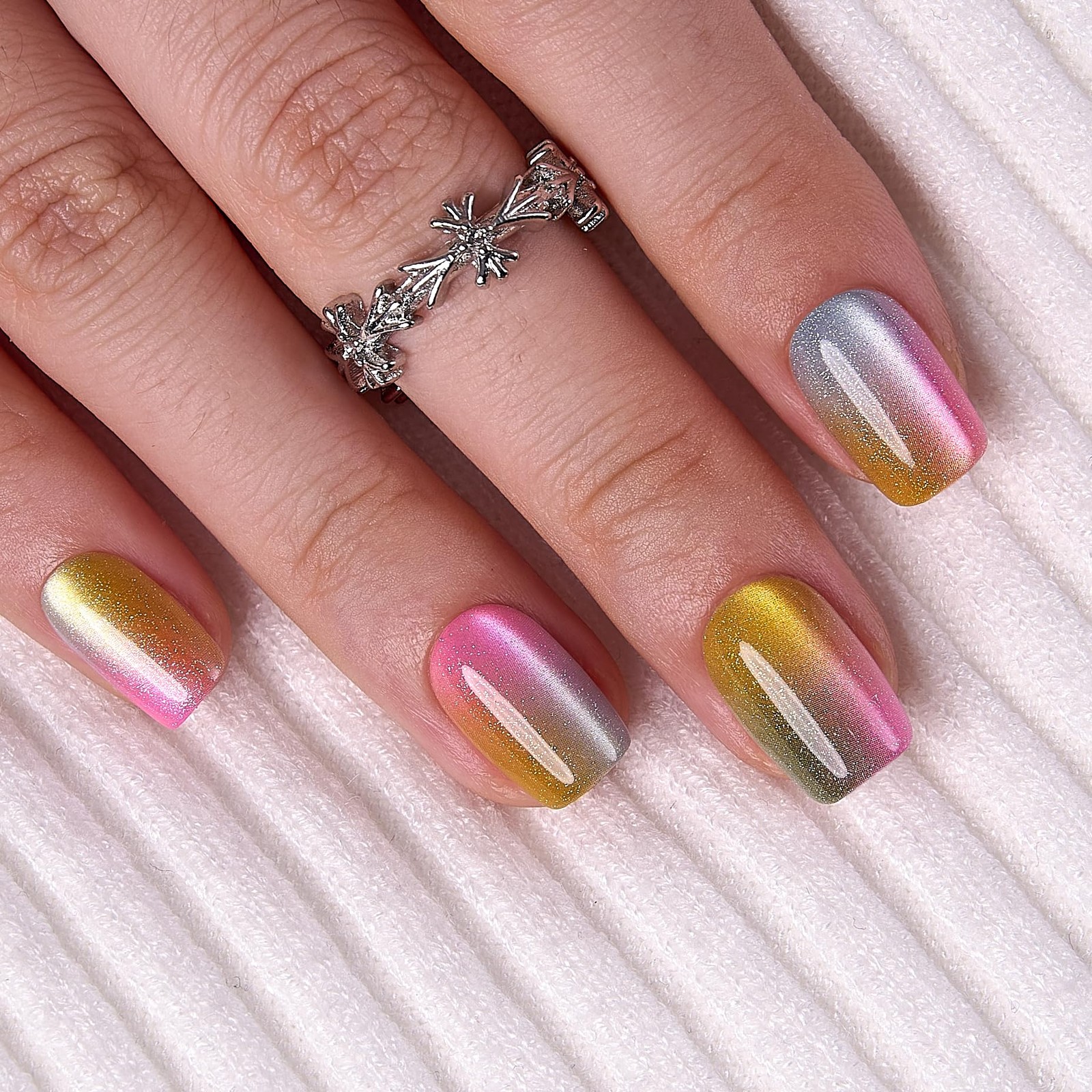 30pcs Press on Nails, Acrylic Fake Nail with Apricot Design, Full Cover False…