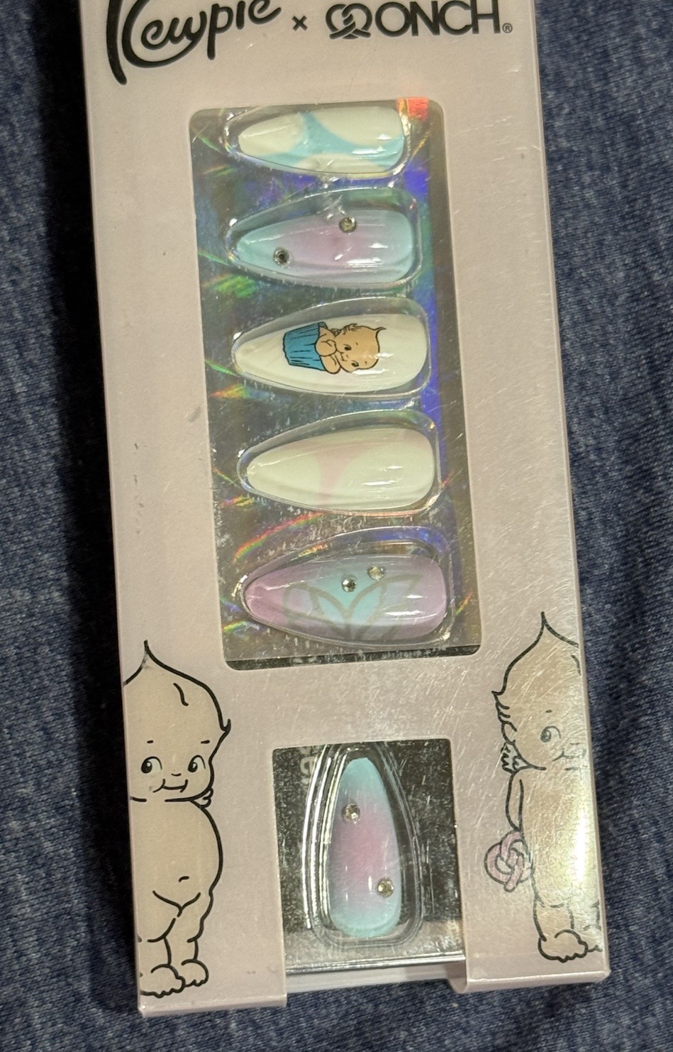 4 Sets KEWPIE x ONCH Collab Rhinestone Never Have I Ever Press-On Nails NIP $72