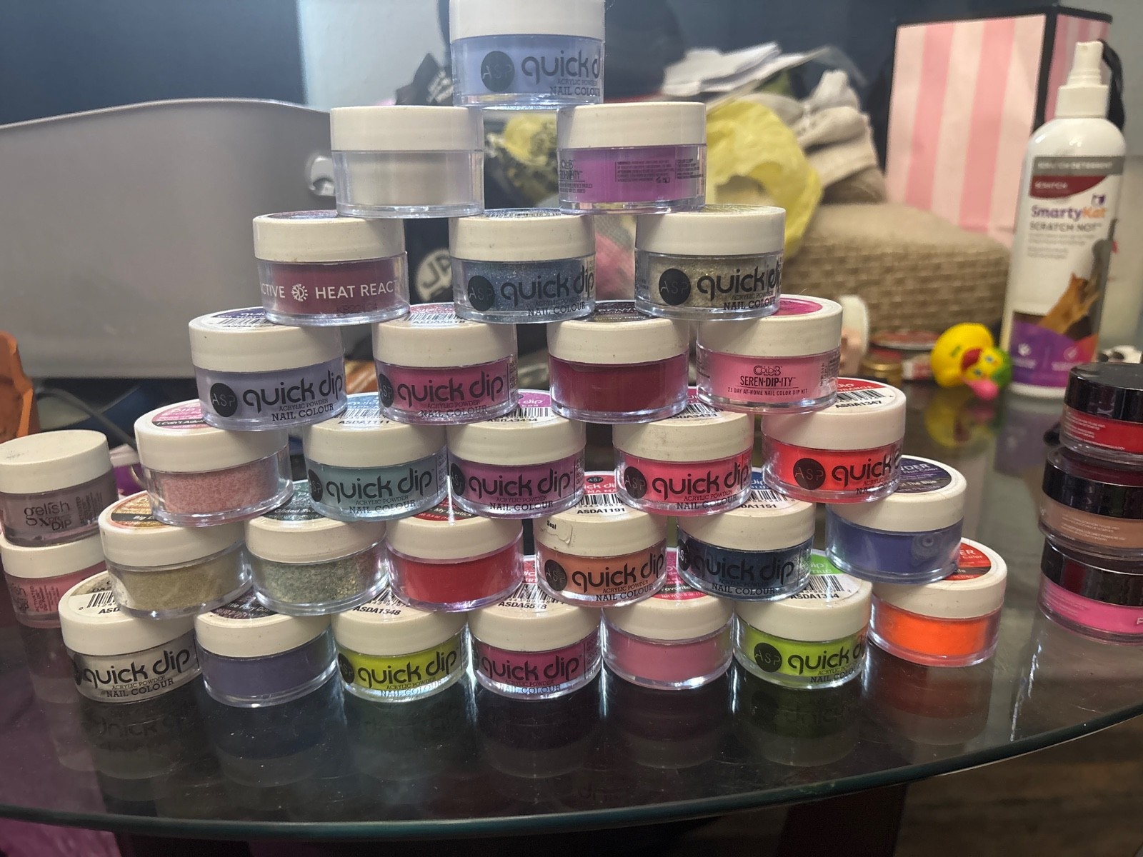 acrylic nail powder and dip powder all colors and glitters. all name brand