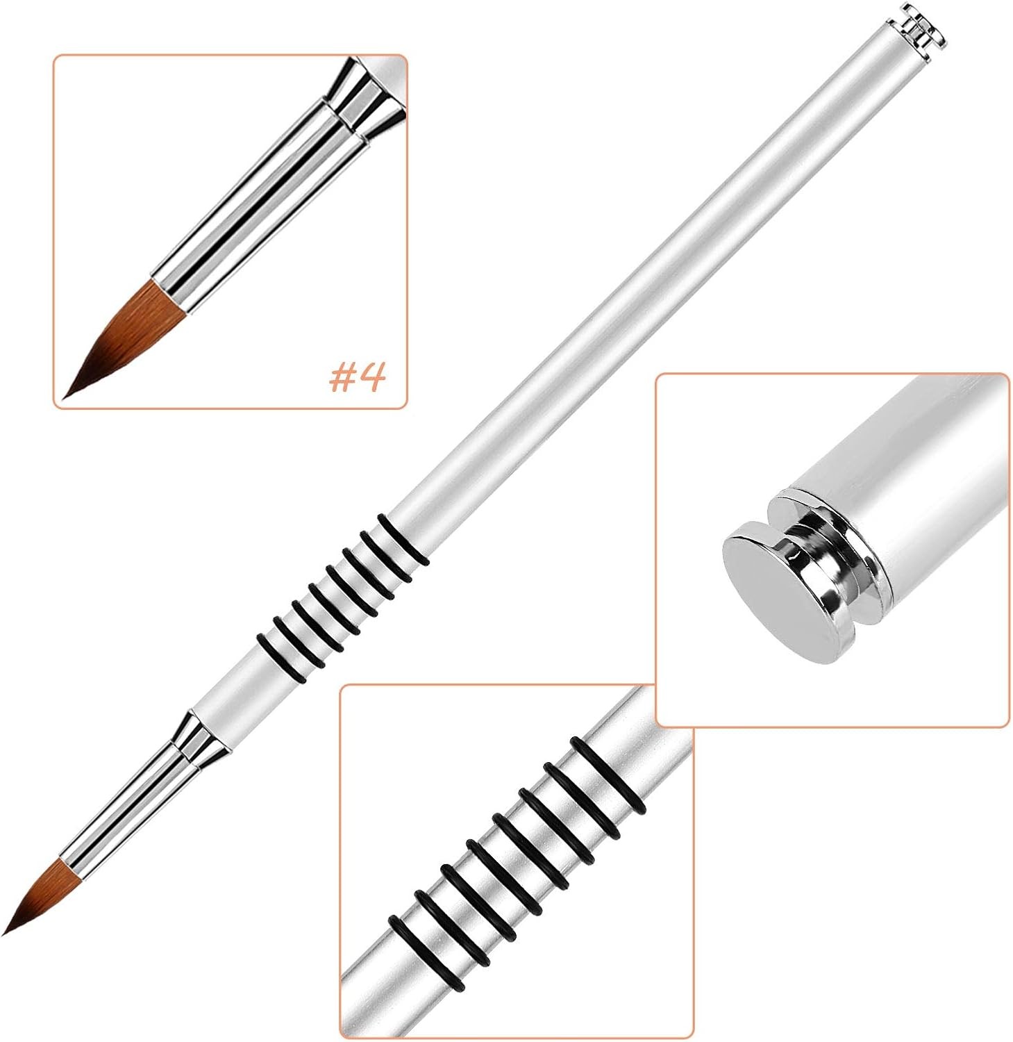 3D Nail Art Brush for Acrylic Powder, Koliy Acrylic Nail Brush,
