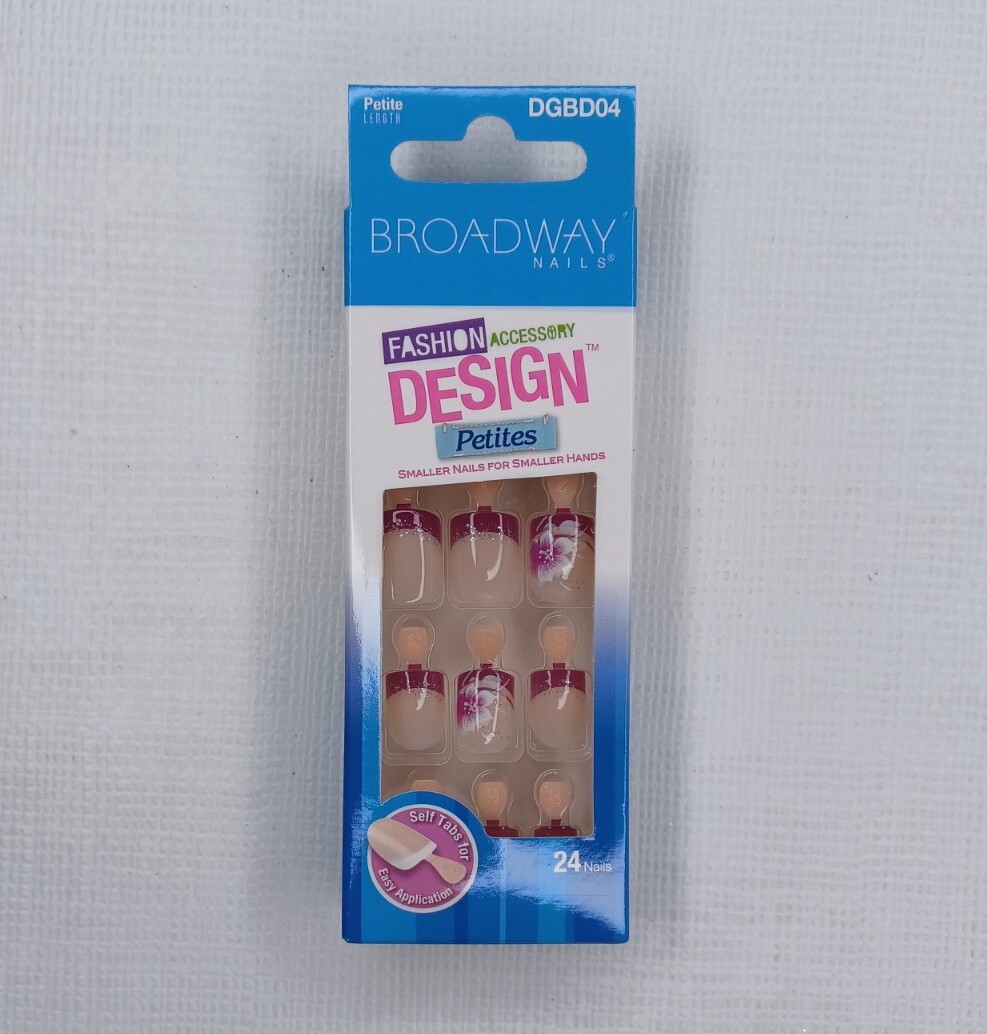 Broadway Nails Fashion Design Petites Glue on Nails Midnight Petite Length