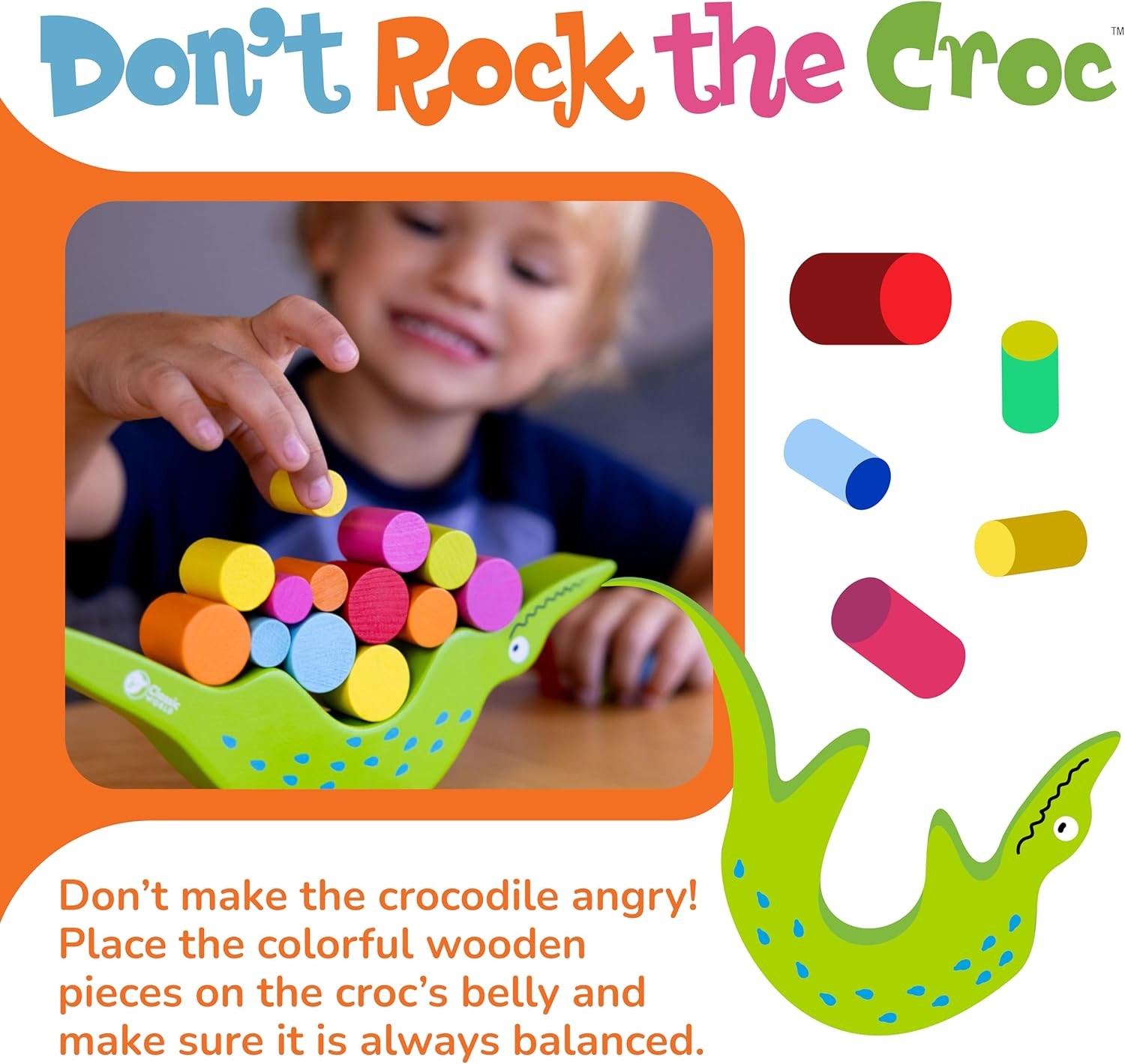 FoxMind Games Don’t Rock The Croc, Toddler Boy Girl Games, Kids One Size