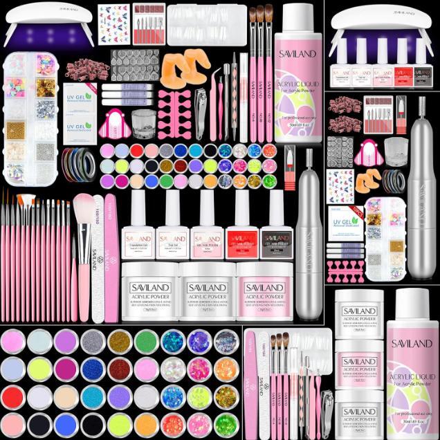 Kit De Uñas Acrilicas Completo Profesional Polvo Liquido Herramientas Acrilico