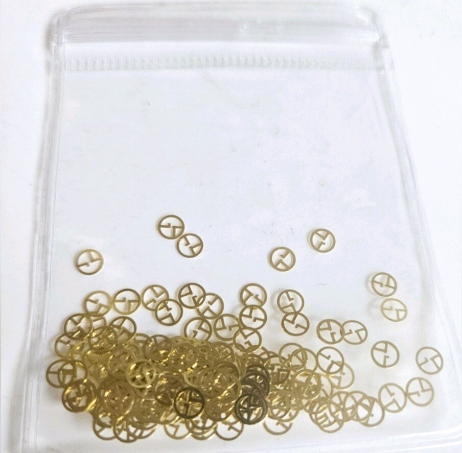 NWT NAIL ART DESIGN GOLD METAL NAIL DECALS: N°21 4mm×4mm!