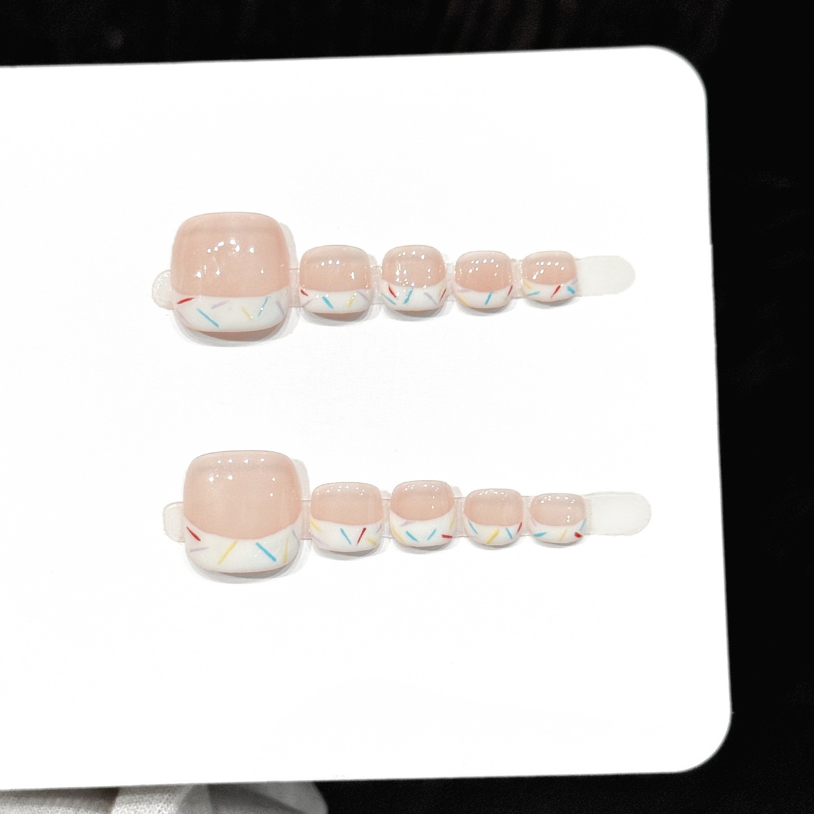 12Pcs Nude Pink French toenails Press On Nails Natural Fit For Vacation & Daily