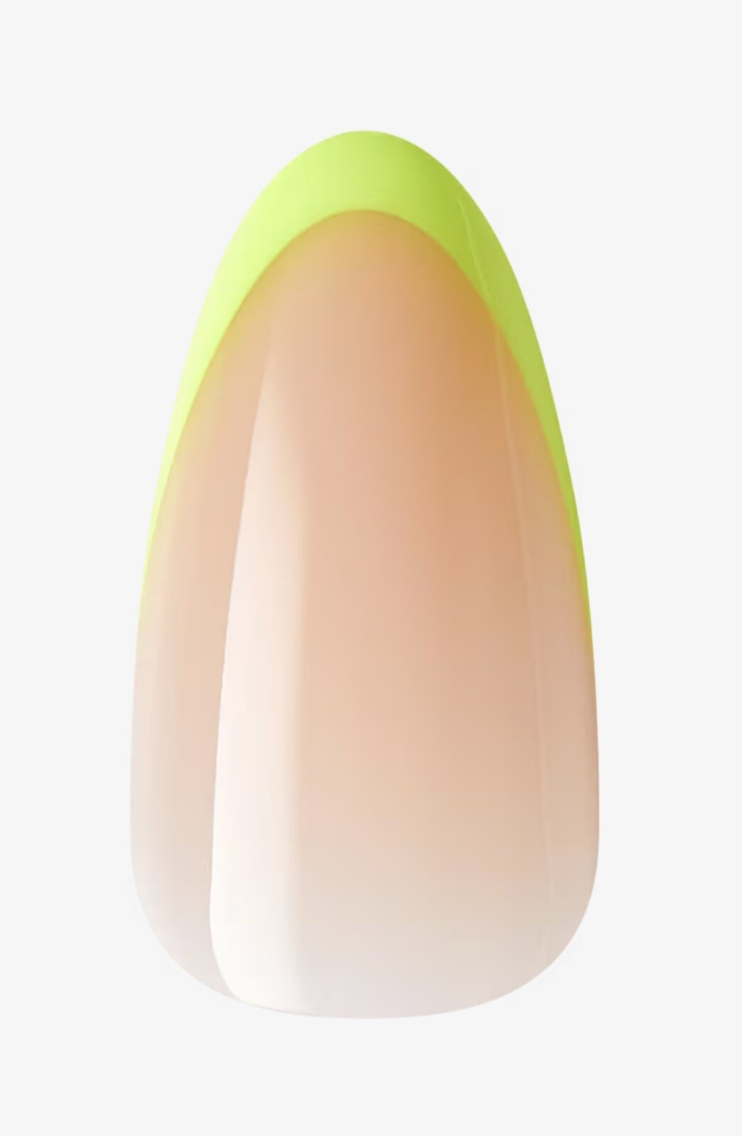 2 Kiss Salon Acrylic Nude/Neon Yellow French Nails, Medium Coffin # 91372