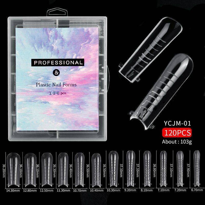 120Pcs Dual Forms Gel Mold Tips Full Cover Nail Quick Building Nail Extension