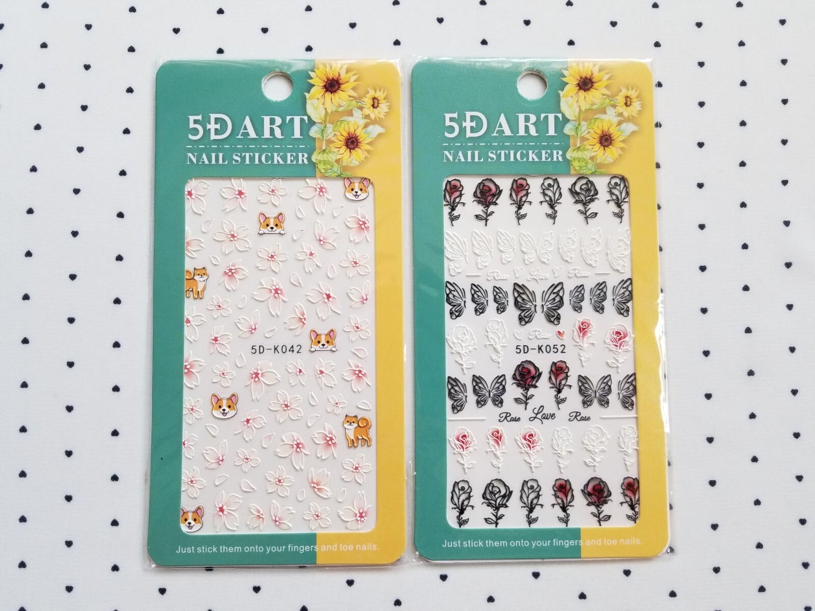 Nail Art Stickers 5D Embossed Peel Off Self Adhesive 10 Sheets Strawberry Sakura