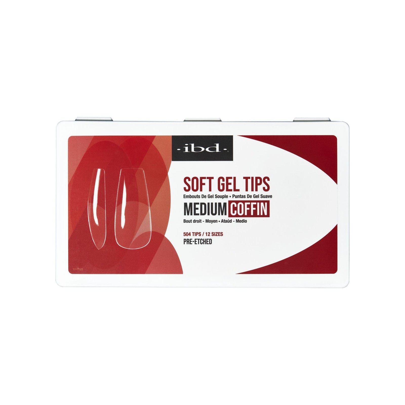 IBD Clear Soft Gel Tips – Medium Coffin, 504 ct.