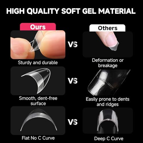 Short Almond Gel x Nail Tips Half Cover 504PCS Extra Short A1-XS Almond Half