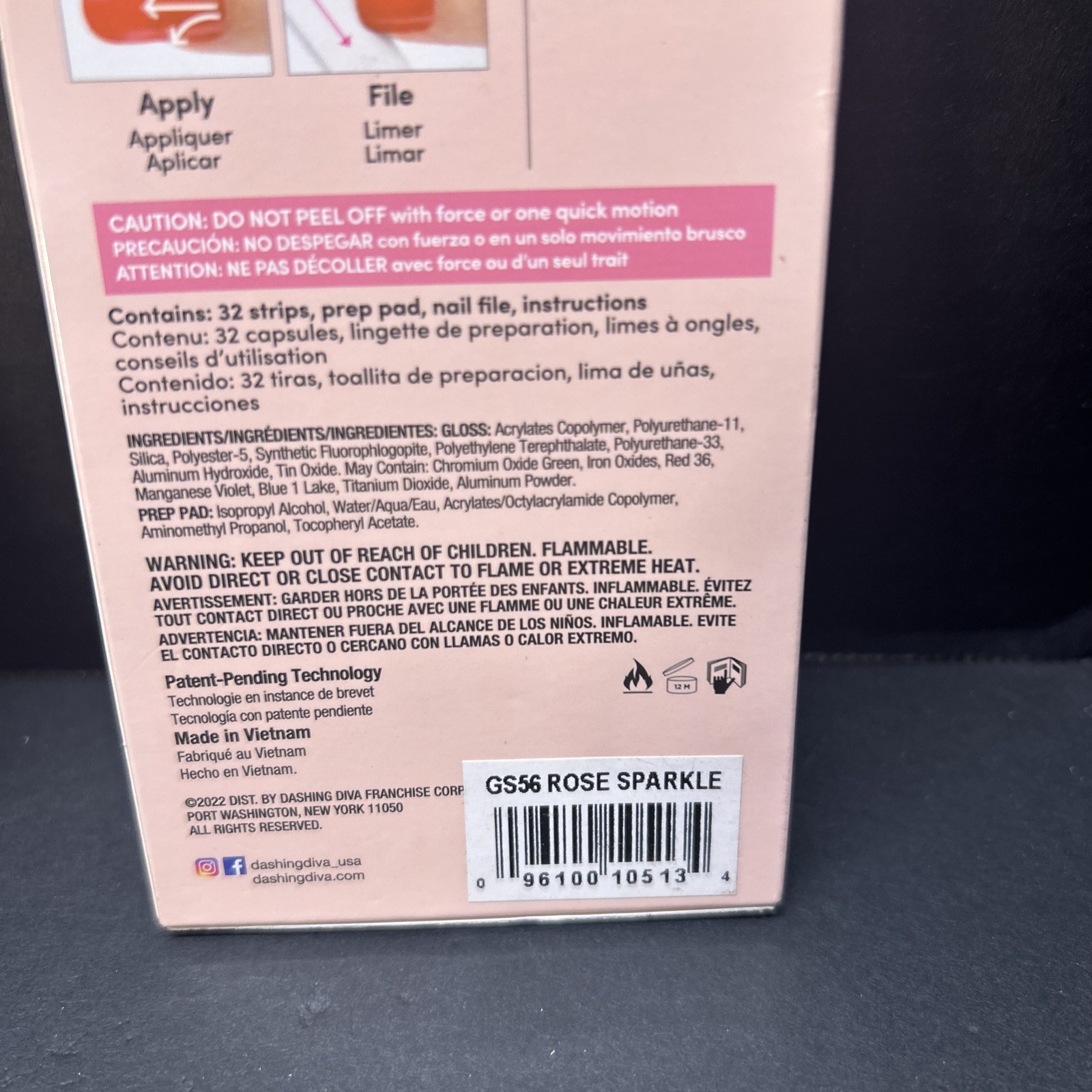 Dashing Diva Gloss 32 Gel Nail Strips Set/4 Pkgs NEW