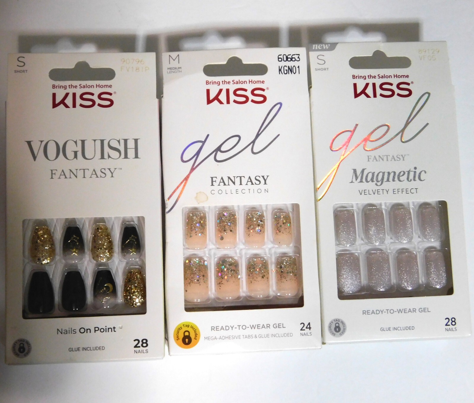 Kiss LOT Of 5 NEW Boxes PRESS ON NAILS Limited Ed Gel Fantasy Voguish Fantasy