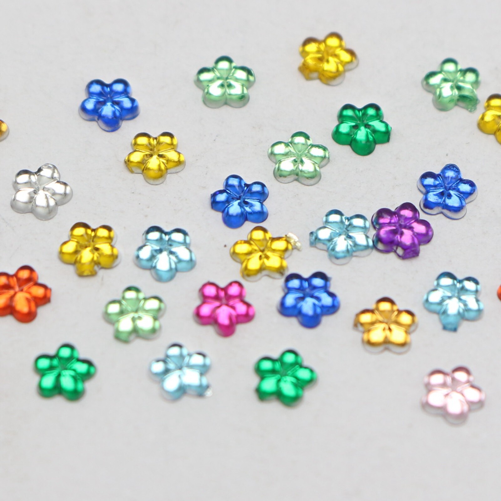 1000 Acrylic FlatBack Mini Flower Rhinestones Gems 4mm Tiny Nail Art Tips