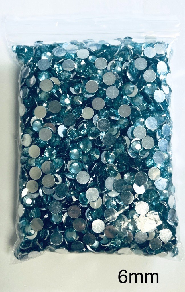 Aquamarine Crystal Rhinestones Flat Back Round Jewelry Crafting Gems Multipack