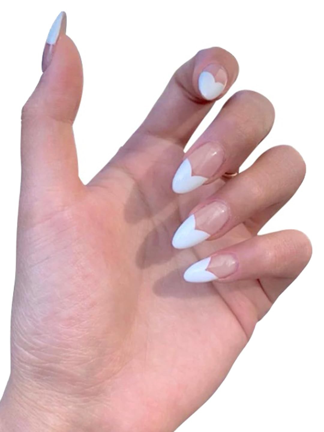 Secret Lives designer artificial nails extension transparent nail with white
