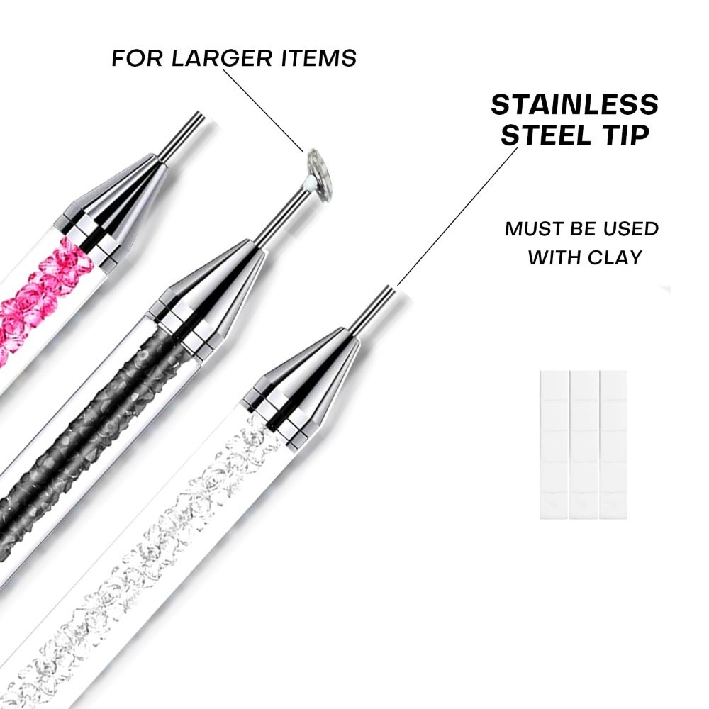 Rhinestone Picker Tool Kit with Head Wax Pens Precision Tweezers for Nail