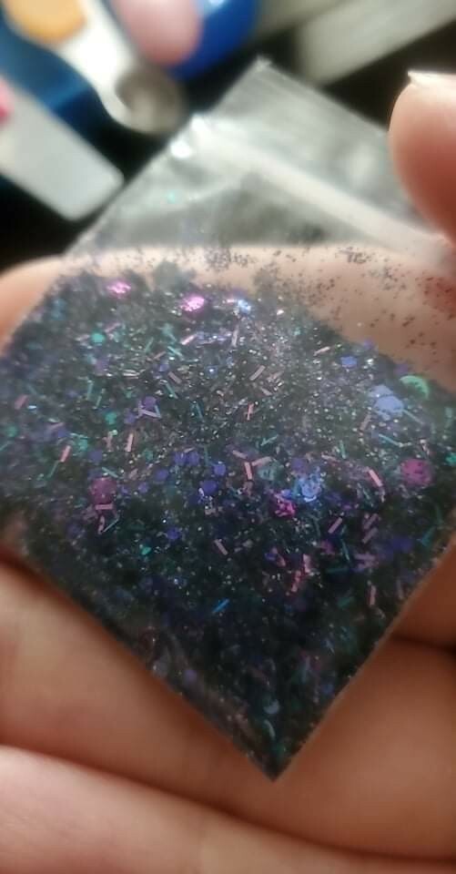 Indigo glitter mix, “arcade” alternative black blue purple holo mix holographic