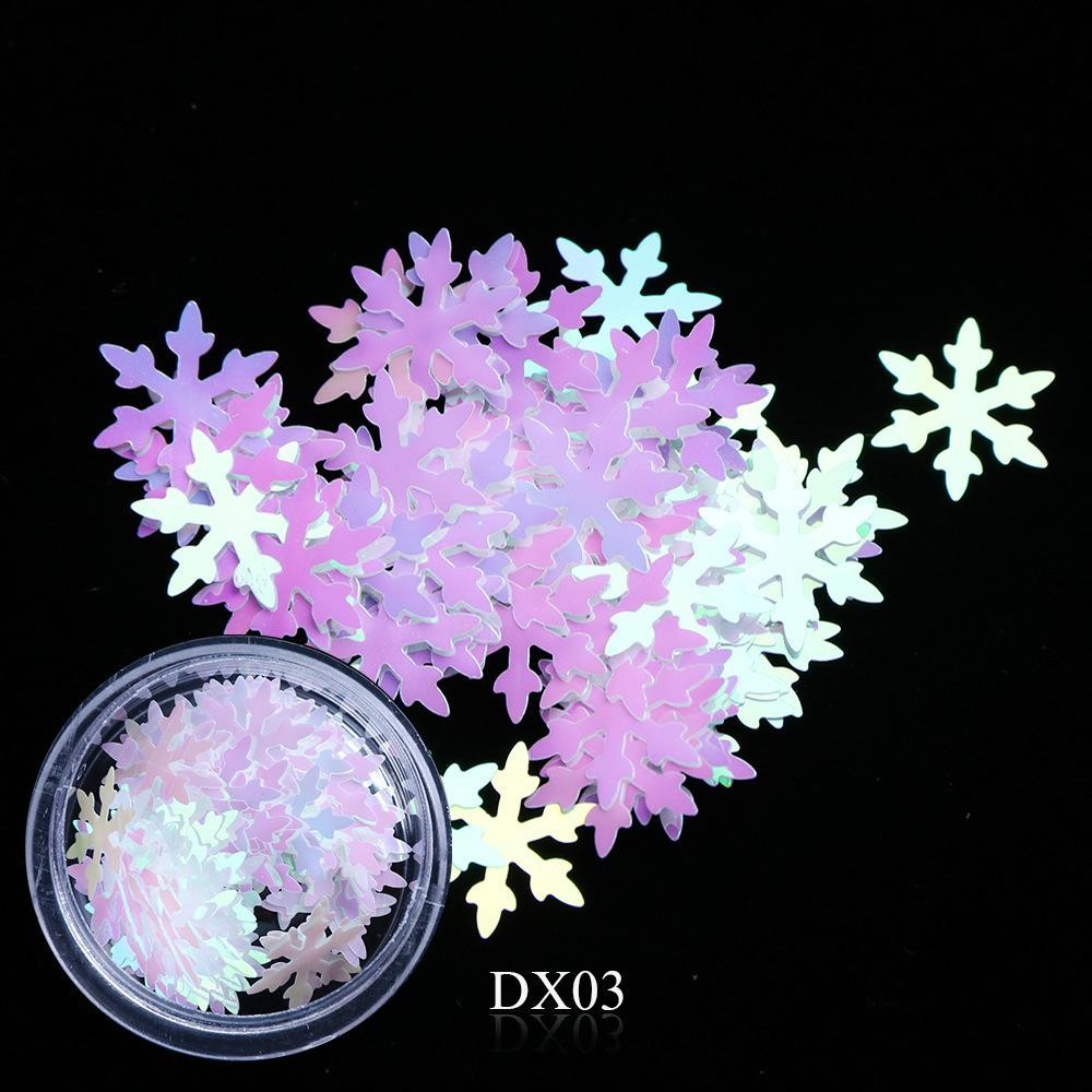 10mm Large Snowflake Nail Glitter, Holiday Nail Art Sequins in Storage Bottle