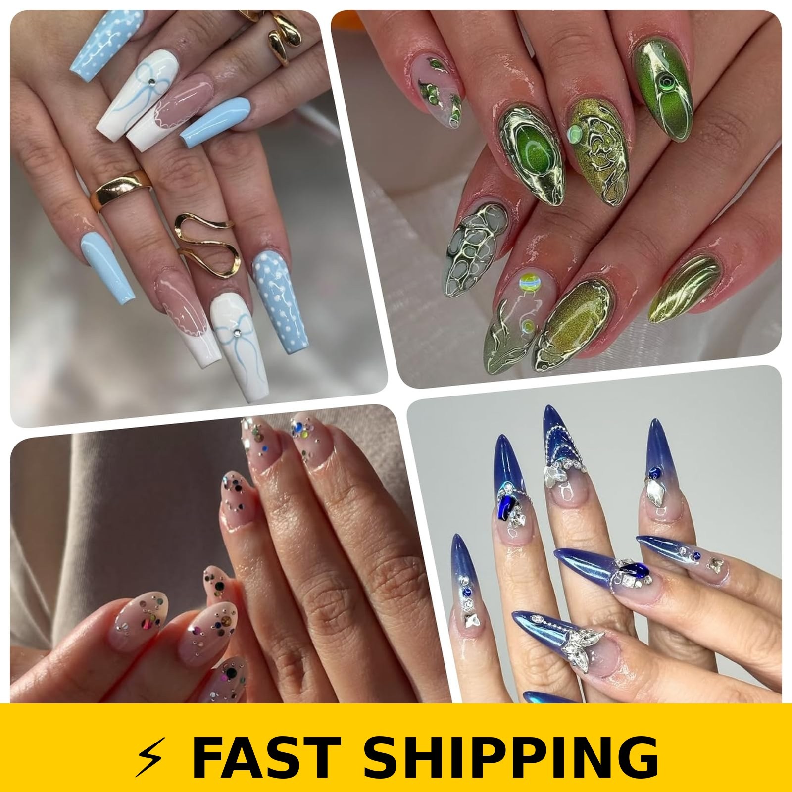 OPMADM 9000 Pcs 3D Nail Charms Design Kit – 110 Styles